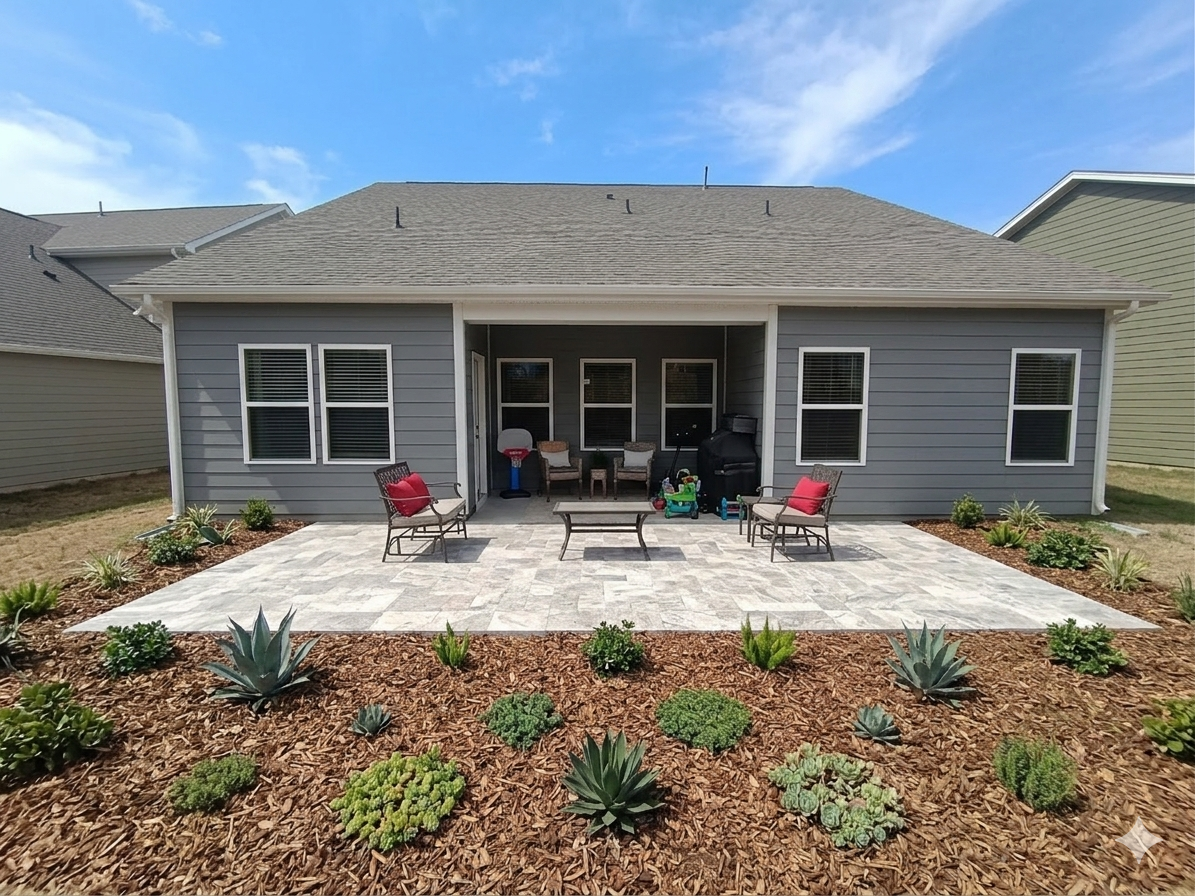 Travertine patio